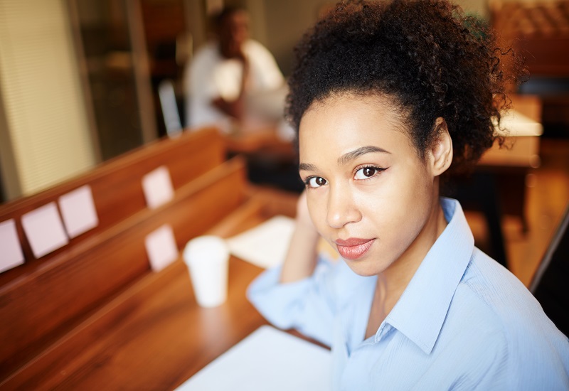 African woman at office