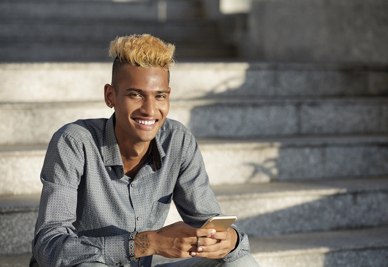 Young man with smartphone