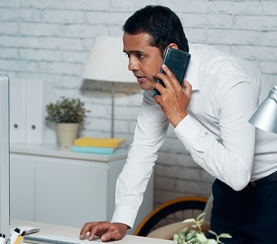 Businessman busy with his work at office