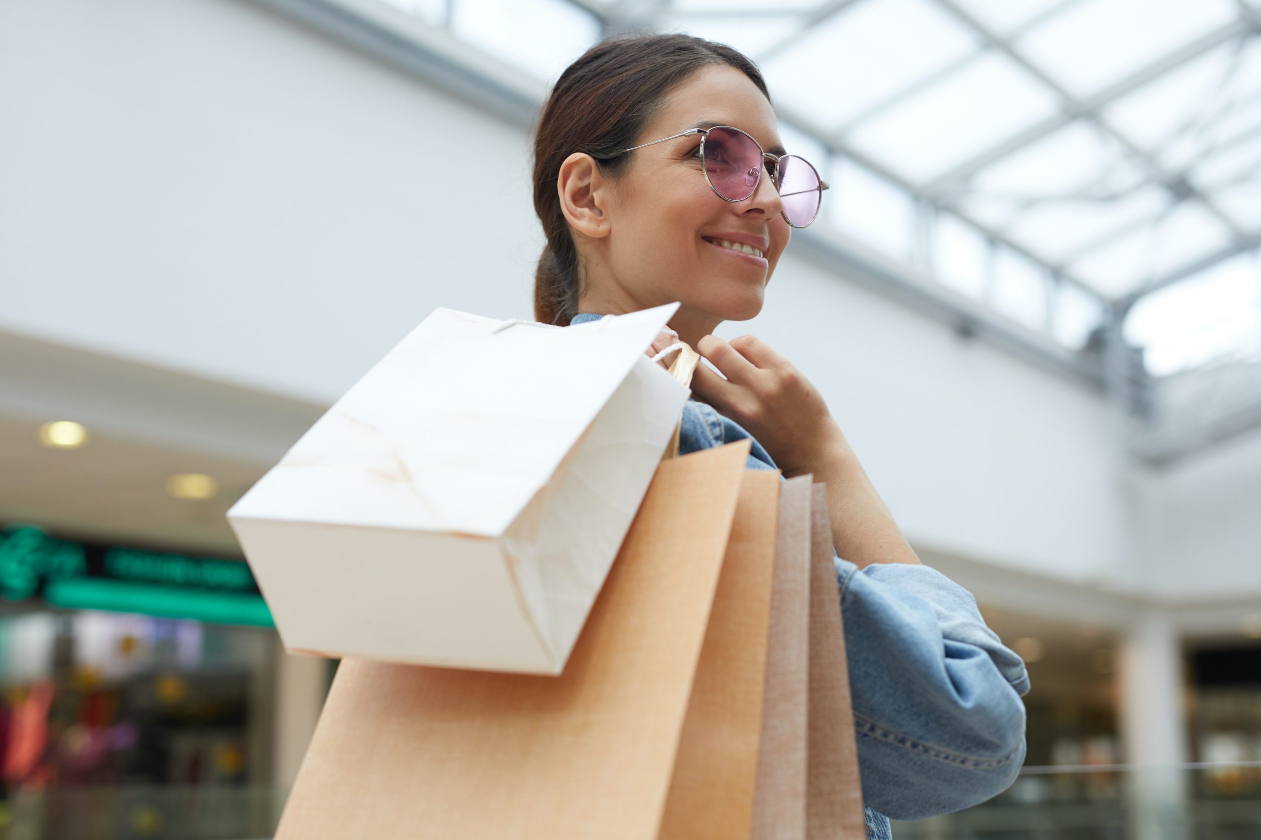 Young girl enjoying shopping