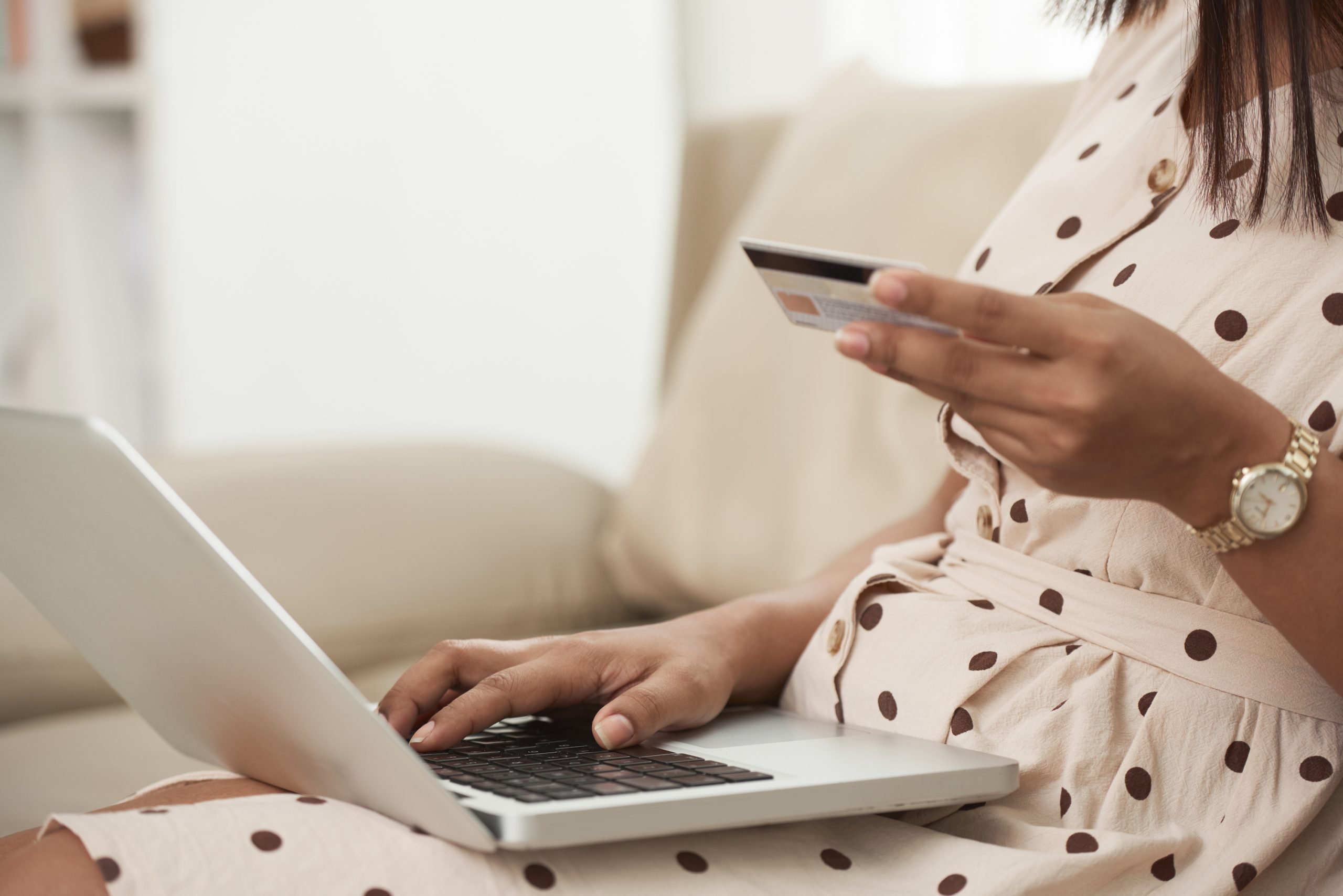 Woman shopping online